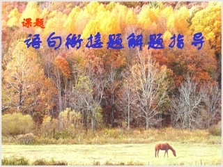 高考语文 专题语句衔接题解题指导复习课件 人教版 课件