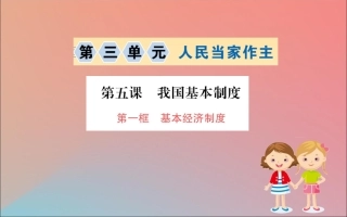 版八年级道德与法治下册 第三单元 人民当家作主 第五课 我国基本制度 第一框 基本经济制度训练课件 新人教版 课件