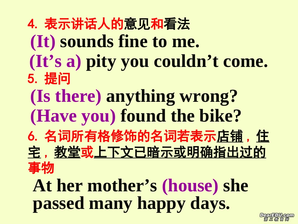 高二英语省略句复习课件_第3页