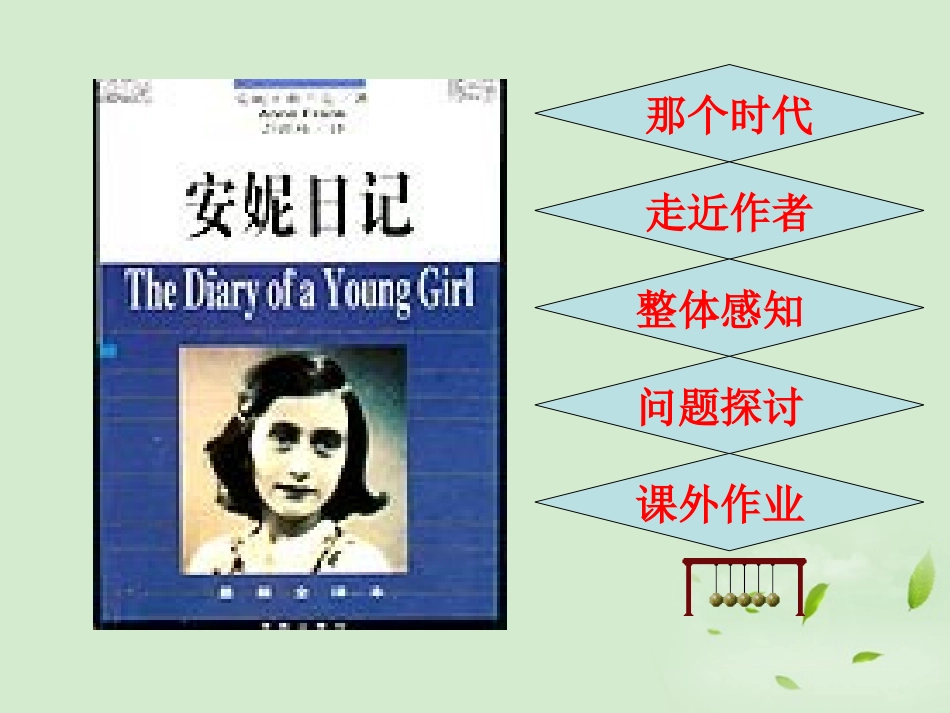 高中语文 (安妮日记)课件1 苏教版必修2 课件_第2页