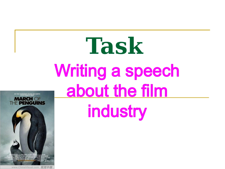 高中英语必修8Unit 4 Films and film events--Task [ty]ppt 课件_第1页