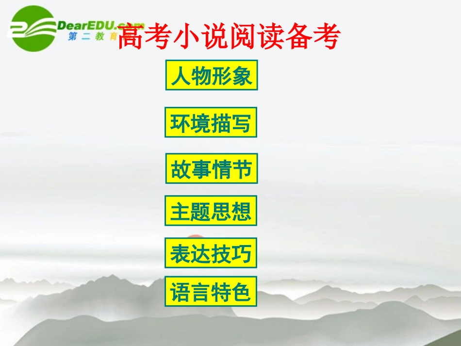 高考语文 小说阅读备考策略课件 新人教版 课件_第2页