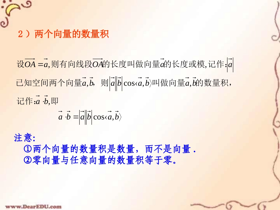 高二数学空间向量的数量积课件_第3页