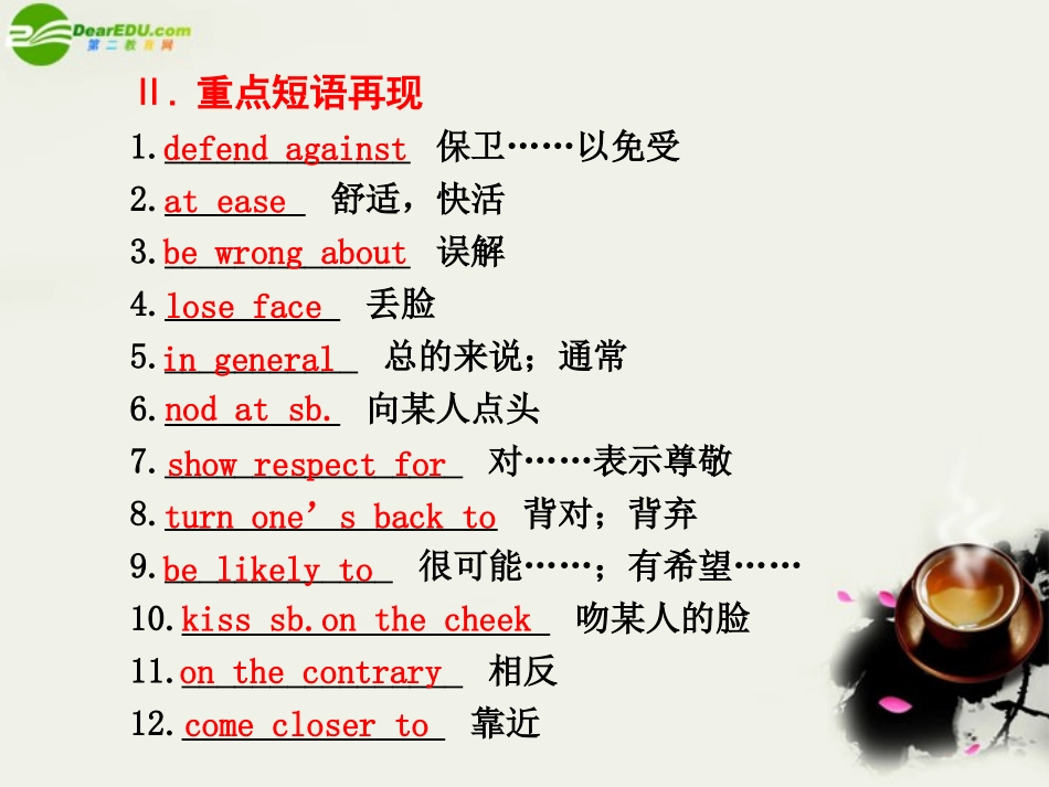 高中英语 Unit4(Body language)课件2 新人教版必修4 课件_第3页