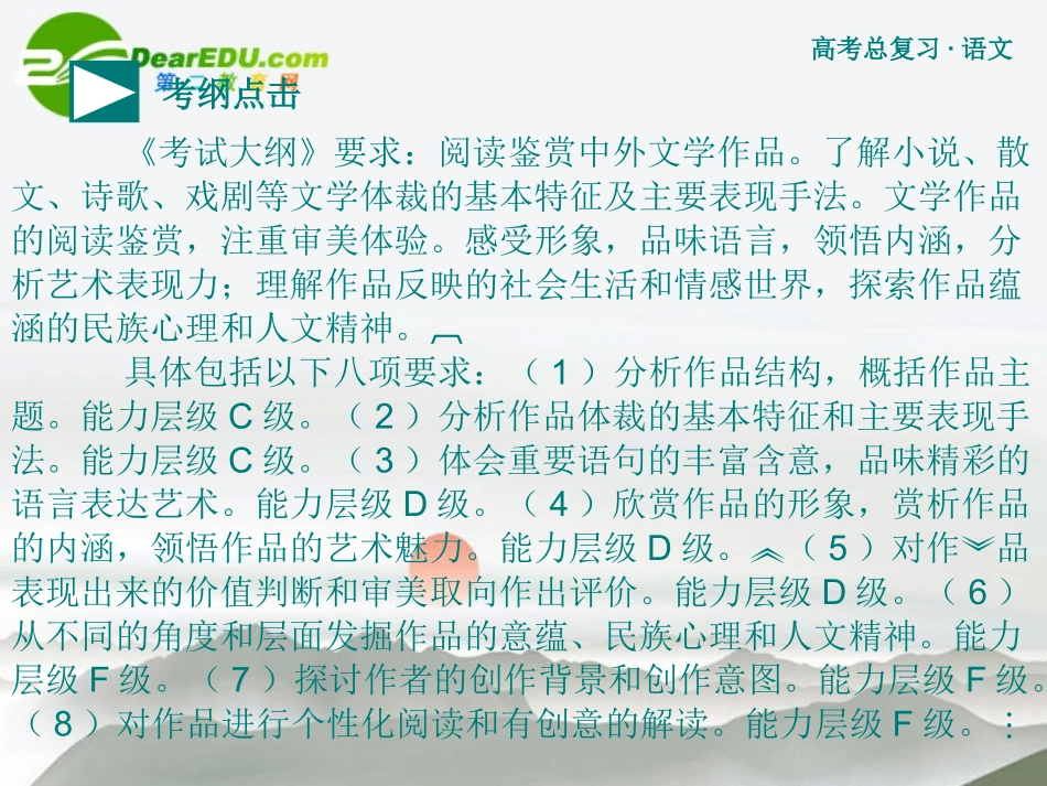 高考语文 文学类文本阅读复习课件 新人教版 课件_第3页