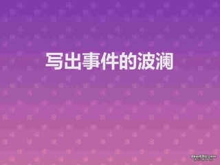高一语文写出事件的波澜课件 新课标 人教版 课件