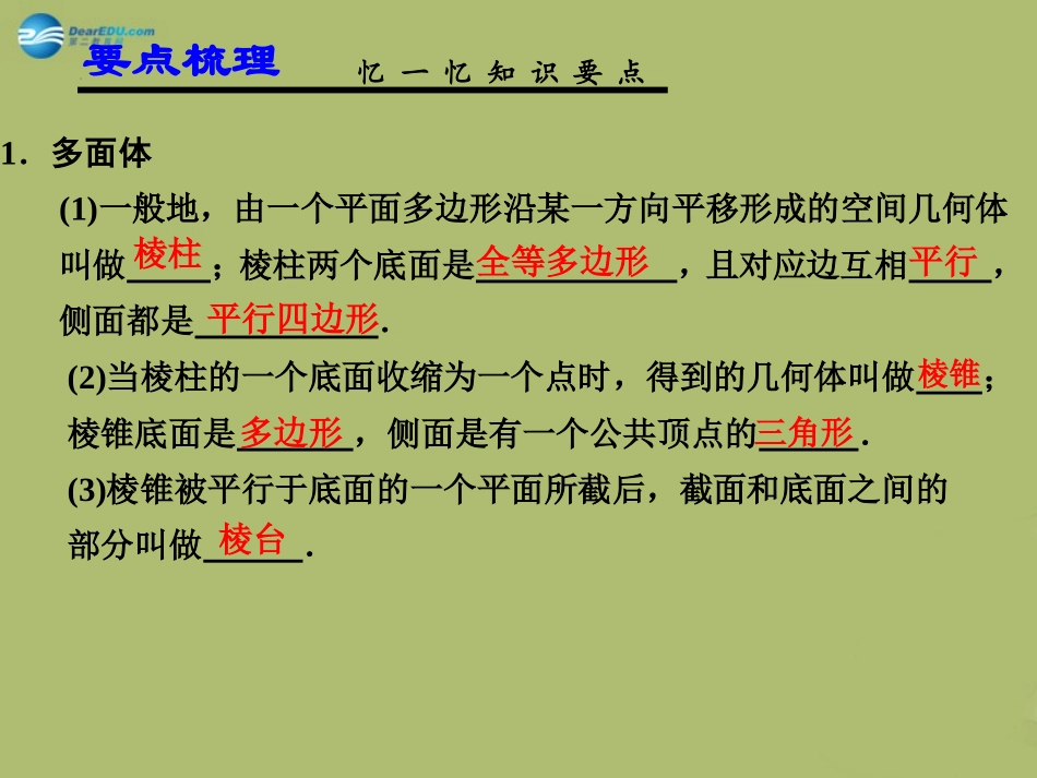 高三数学 7.5空间几何体及其表面积与体积复习课件1 课件_第2页