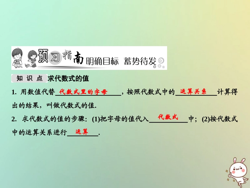 秋七年级数学上册 第3章 整式的加减 3.2 代数式的值课件 (新版)华东师大版 课件_第2页