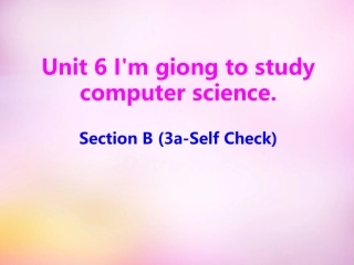 秋八年级英语上册 Unit 6 I'm going to study computer science Section B(3a self check)课件 (新版)人教新目标版 课件