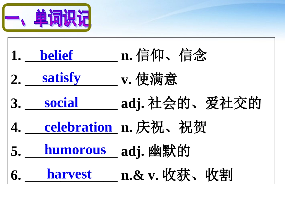 高中英语 U1 festivals arong the world课件 新人教版必修3 课件_第3页