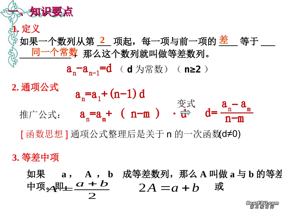 高考数学解等差数列问题的思想与方法课件 人教版 课件_第2页