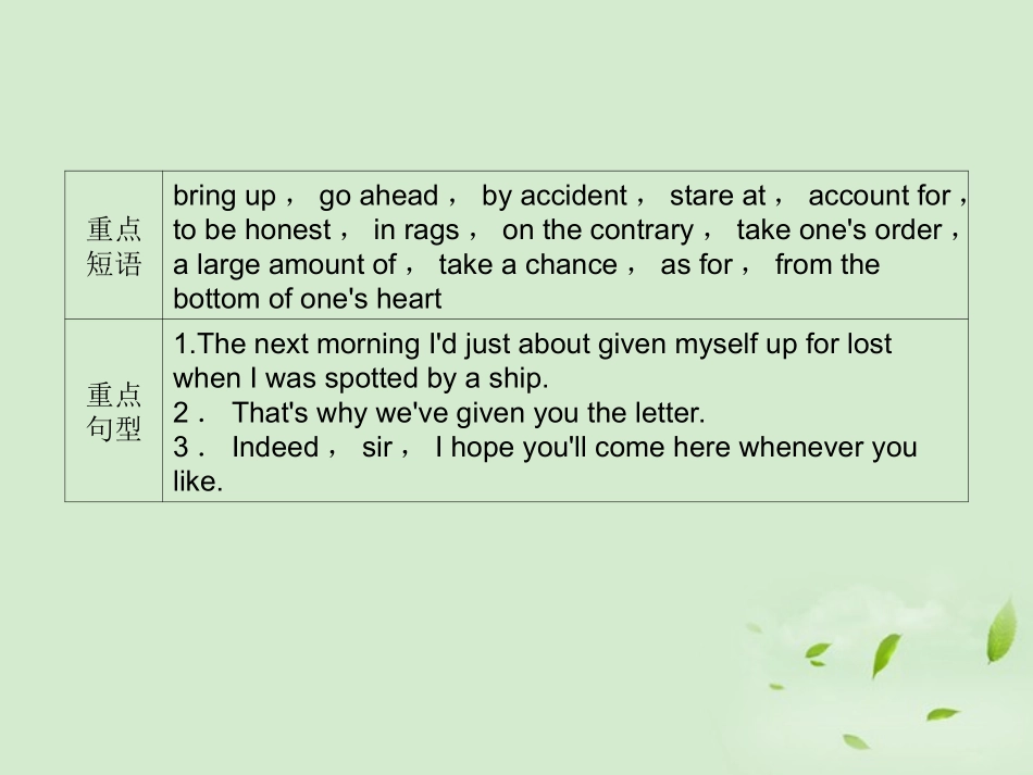 高考英语 Unit3知识与要点课件 新人教版必修3 课件_第3页