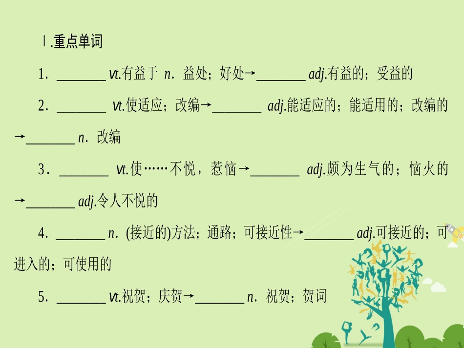 英语 Unit 1 Living well单元尾 核心要点回扣课件 新人教版选修7 课件_第2页