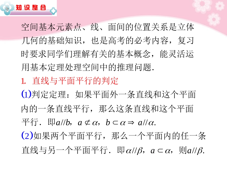 高中数学第2轮总复习 专题4第14讲 空间点、线、面之间的位置关系课件 文 新人教版 课件_第2页