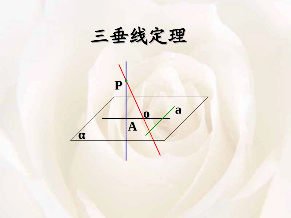 浙江地区高二数学三垂线定理 人教版 课件_第1页