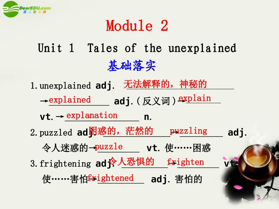 高三英语一轮复习 Unit 1 Tales of the unexplained精品课件 译林牛津版 课件_第1页