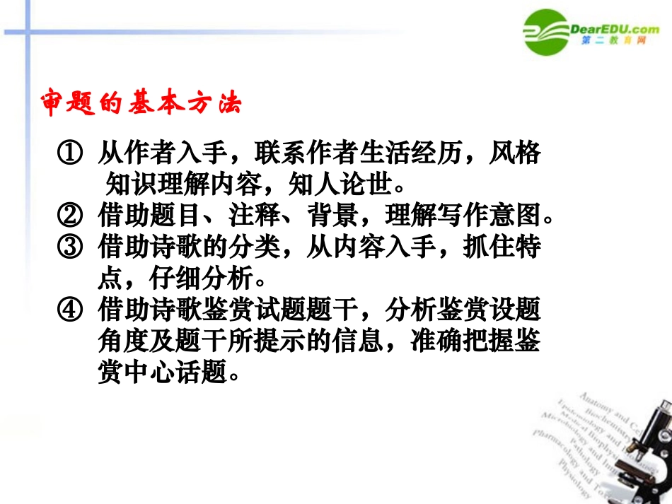 高考语文 试题之古典诗词鉴赏答题规范课件_第3页