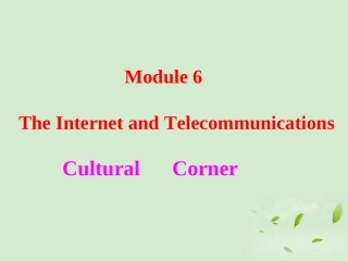 高中英语 Module6 Cultural Corner课件 外研版必修1 课件
