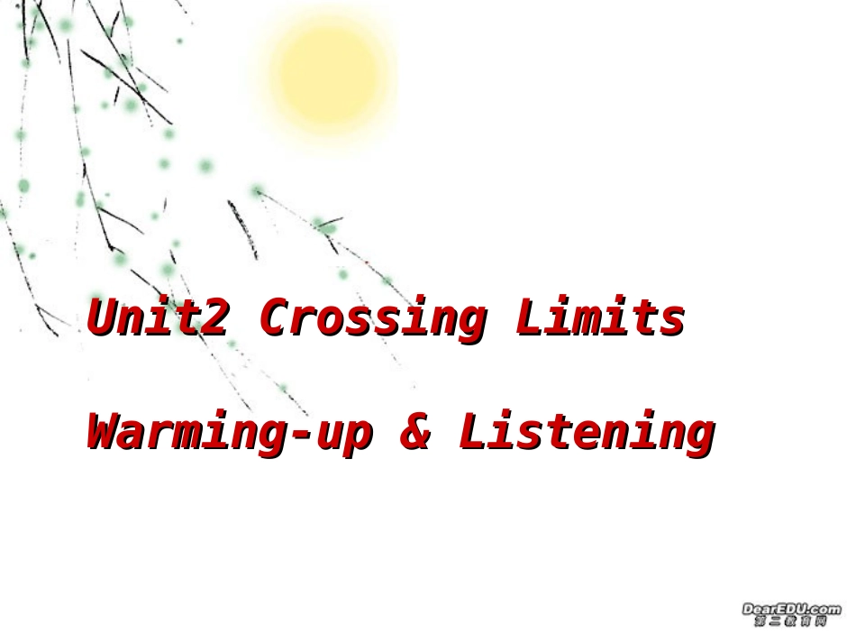高三英语Unit2 warming up speaking listening 课件_第1页