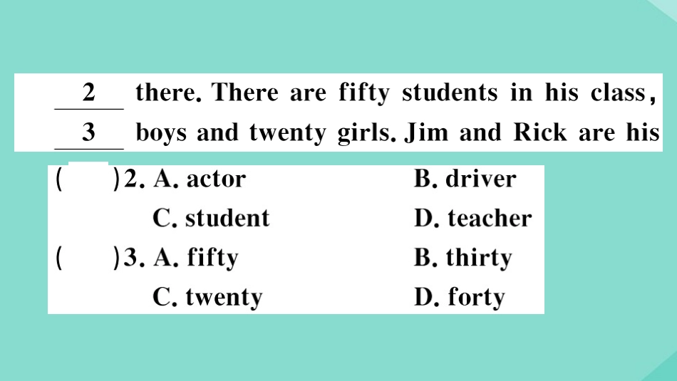 语上册 Module 3 My school综合阅读素养练作业课件 (新版)外研版 课件_第3页
