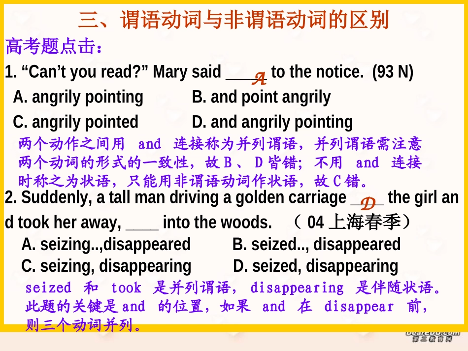 高二英语课件非谓语动词练习与讲解 新课标 课件_第3页