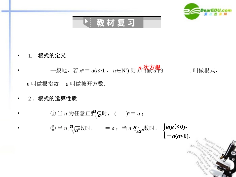 高三数学一轮复习 2.8 指数与指数函数课件 理 大纲人教版 课件_第2页
