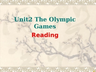 高一英语Unit2 The Olympic Games课件必修2 课件