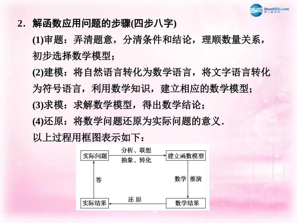 高考数学 2.8 函数模型及其应用复习课件_第3页