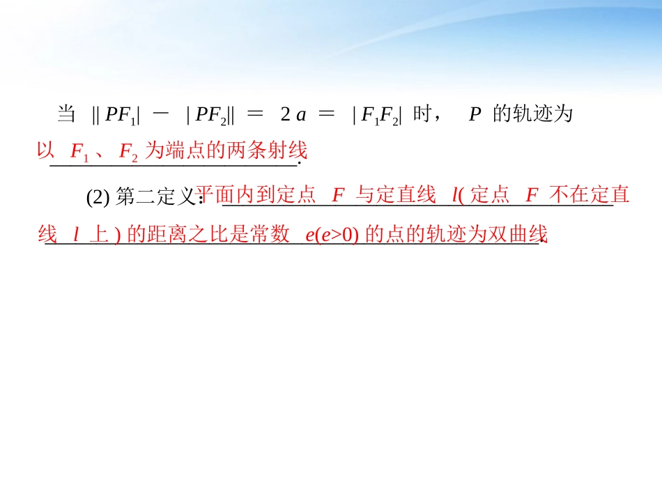 高考数学第一轮复习考纲(双曲线)课件26 文 课件_第2页