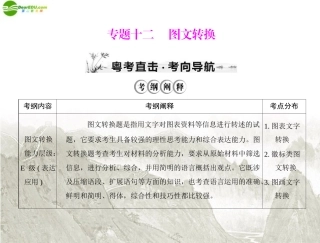 高考语文一轮复习 第一部分 专题十二 图文转换课件 新人教版 课件