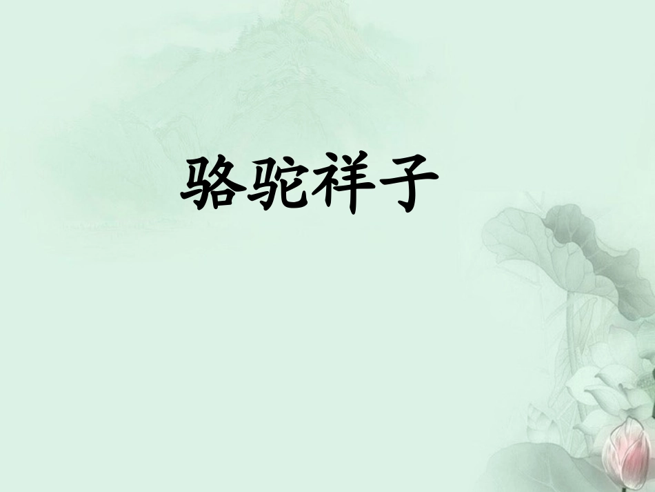 高二语文(骆驼祥子)教学课件 人教版 课件_第1页