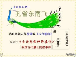 第一单元 第三课孔雀东南飞 人教版 课件