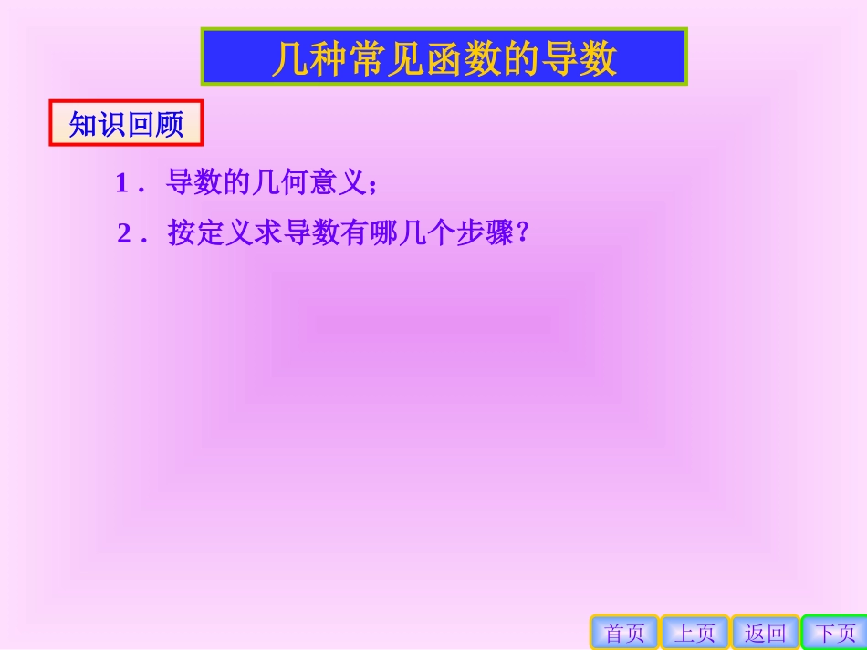 高中数学理科选修几种常见函数的导数2课件_第2页