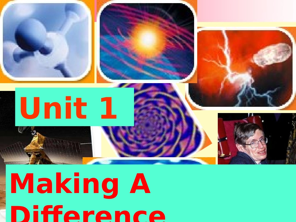高二英语Unit1 Making a Difference课件  人教版 课件_第1页