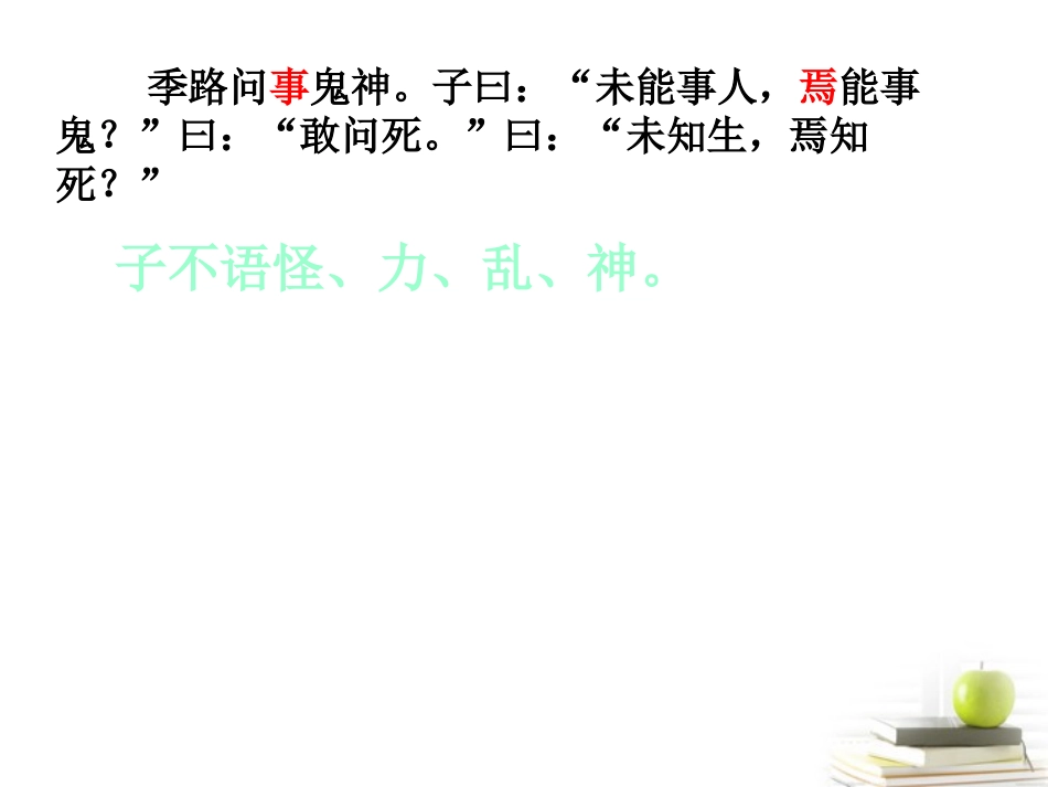 高中语文 (敬鬼神而远之)教学课件 新人教版选修之(论语) 课件_第2页