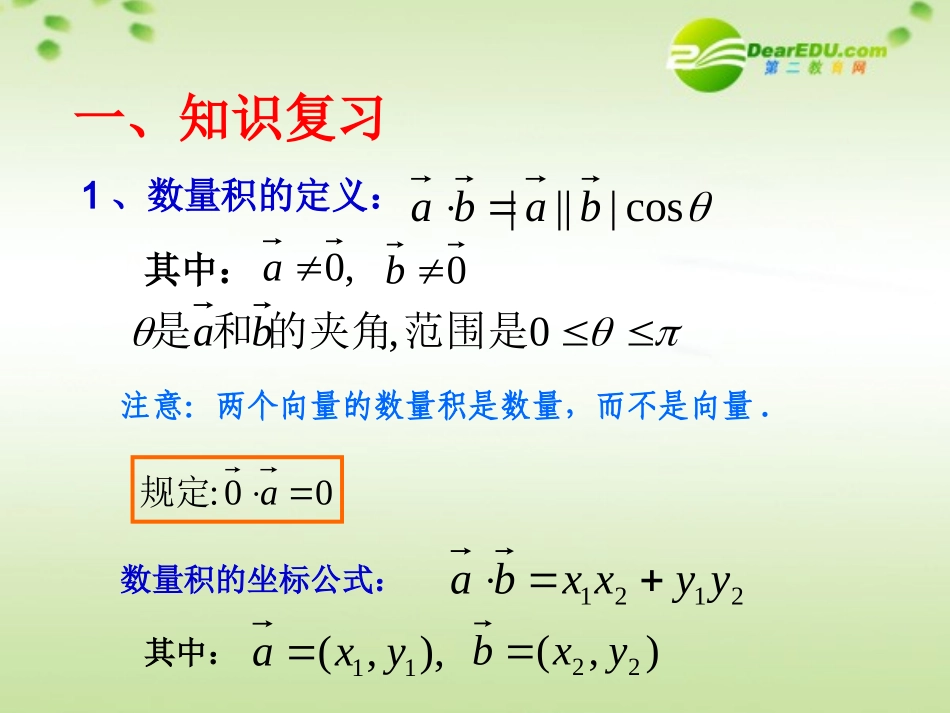 高中数学必修4第二章(平面向量)从力做的功到平面向量的数量积 课件_第3页