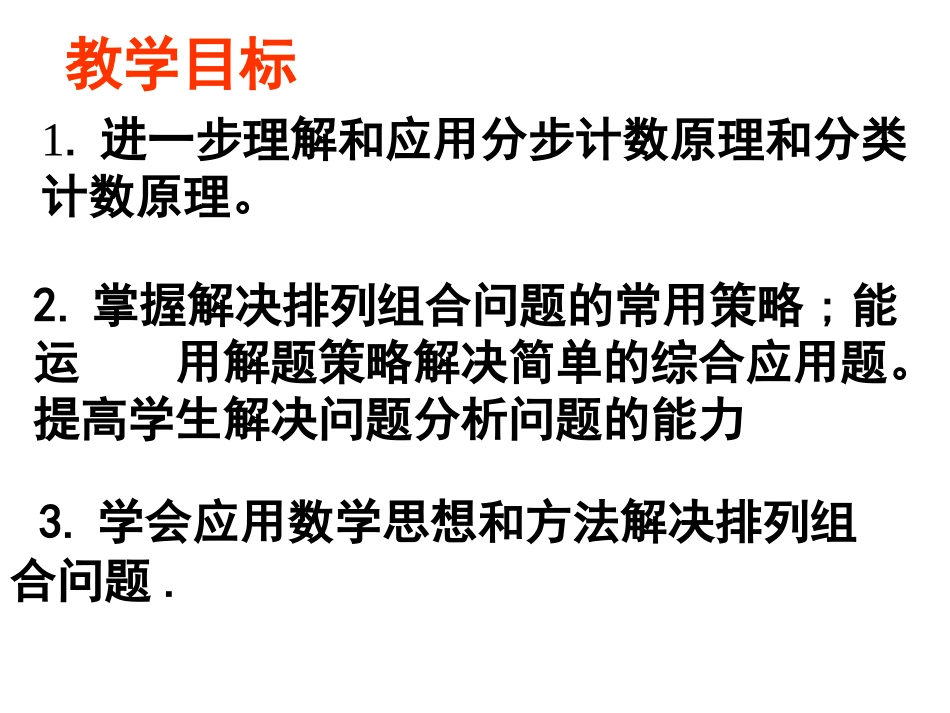 解排列组合问题的十七种常用策略 高二数学排列组合二项式定理课件集[整理八套]人教版 高二数学排列组合二项式定理课件集[整理八套]人教版_第2页