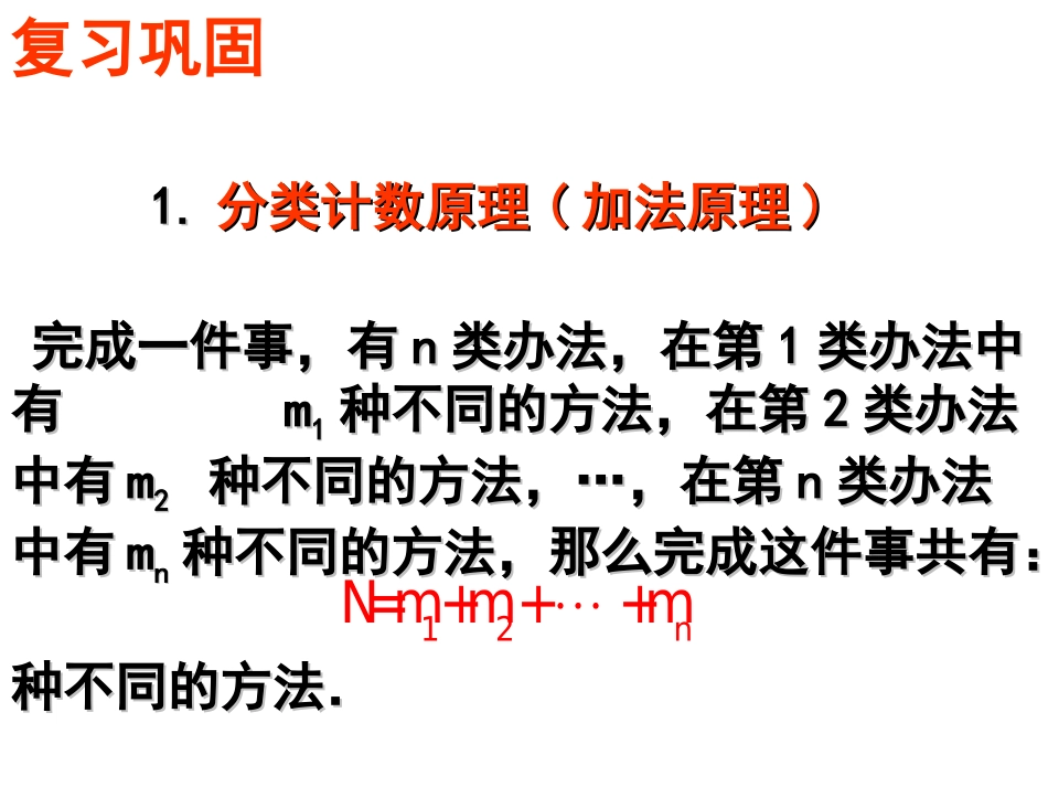 解排列组合问题的十七种常用策略 高二数学排列组合二项式定理课件集[整理八套]人教版 高二数学排列组合二项式定理课件集[整理八套]人教版_第3页