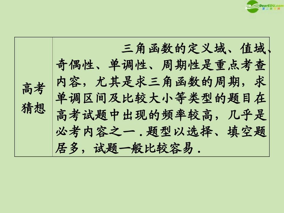 高三数学第一轮总复习 4.5 三角函数的性质课件_第3页