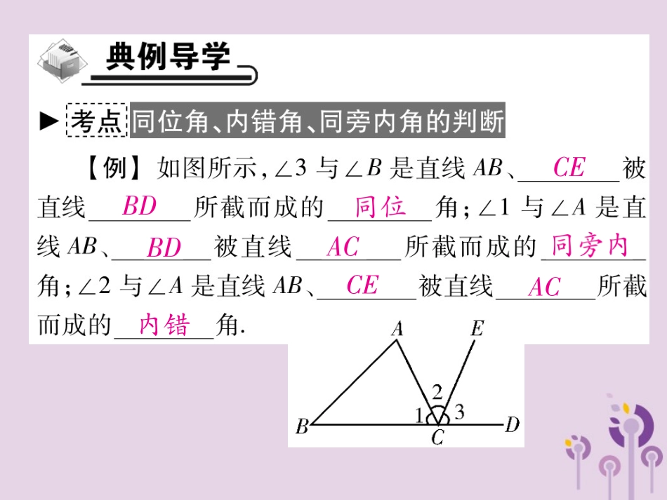 秋七年级数学上册 第5章 相交线与平行线 5.1 相交线 5.1.3 同位角、内错角、同旁内角课件 (新版)华东师大版 课件_第3页