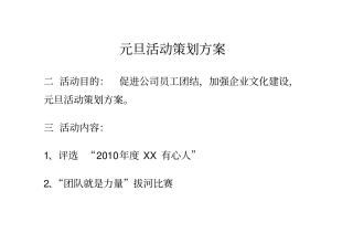 元旦活动策划方案