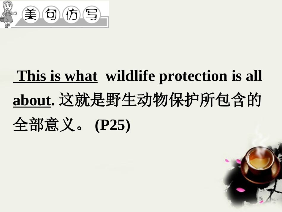 高中英语 Unit 4 Wildlife pretectionPart 1 Warming up and Pre-reading课件 新人教版必修2 课件_第3页