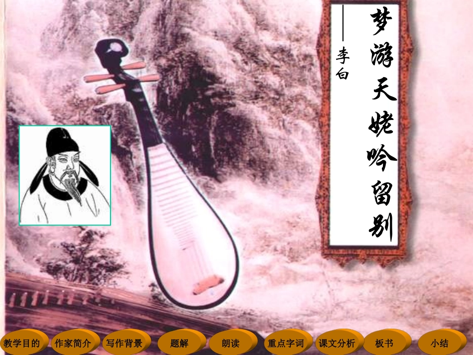 高二语文梦游天姥吟留别课件 苏教版 课件_第2页