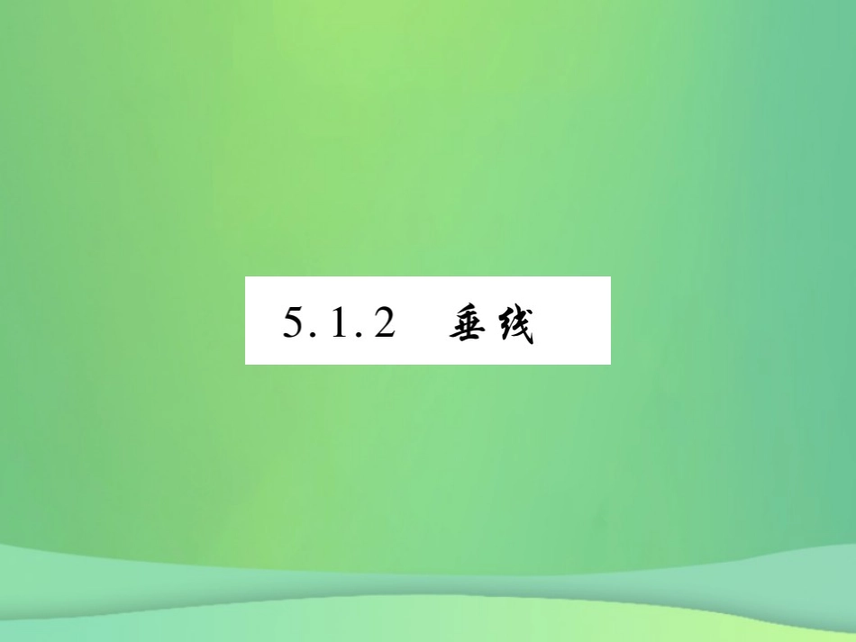 秋七年级数学上册 第5章 相交线与平行线 5.1 相交线 5.1.2 垂线练习课件 (新版)华东师大版 课件_第1页