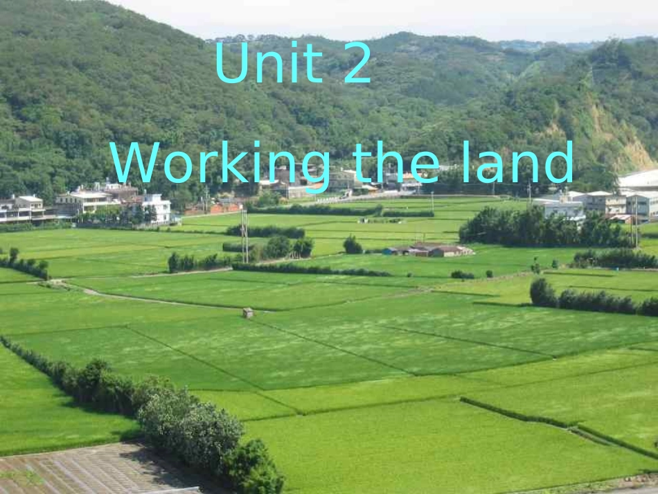 高中英语：reading Working the land课件人教版必修4 课件_第1页