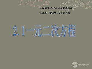浙江省泰顺县罗阳二中八年级数学下册 2.1一元二次方程课件(1) 浙教版 课件