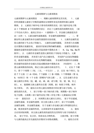 元素周期律与元素周期表