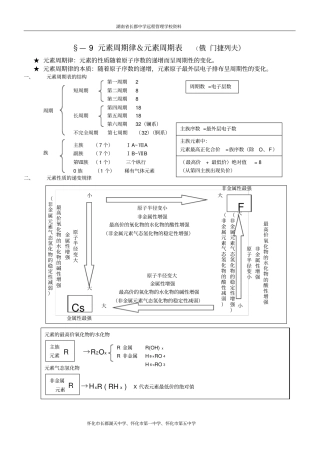 元素周期律知识点总结精华版,推荐文档