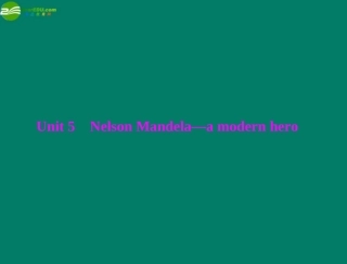 高考英语一轮复习 第一部分 Unit 5 Nelson Mandela—a modern hero课件 新人教版必修1 课件