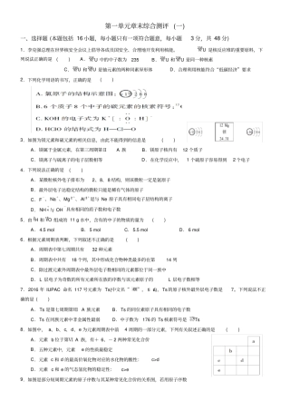 元素周期表周期律测试